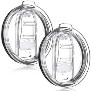lot 2275 image: Meanplan 2 Pcs 20 oz Clear Skinny Tumbler Replacement Lids Plastic Splash Resistant Lids Covers Cup Covers Spill Proof Tumbler Lid for 2.87 Inch Mouth Tumblers Cooler Cup