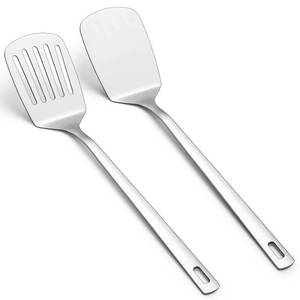 lot 2277 image: Kyraton Stainless Steel Spatulas Set, Silver Slotted Turner, Solid Turner, Kitchen Spatulas for Nonstick Cookware, Dishwasher Safe, Easy to Clean