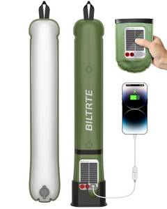 lot 2281 image: A 24 Inflatable Solar Camping Lantern IP66 TPU Emergency Hiking Light(Green)