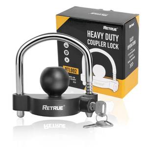 lot 2287 image: RETRUE RETRUETrailer Coupler Lock, Adjustable Hitch Ball Lock, Matte Black