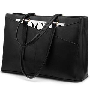 lot 2294 image: LOVEVOOK Laptop Tote Bag for Women 15.6 Inch Waterproof Leather Computer Bags Business Office Work Briefcase Black
