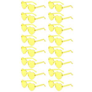 lot 2296 image: LYMOJOR Yellow Heart Sunglasses 16 Pack Heart Glasses for Party Favors