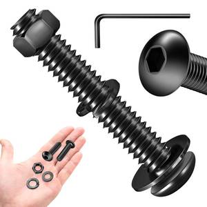 lot 2308 image: 14-20 Bolts, 14 x 1-12 Button Head Socket Cap Bolts Screws, Fully Threaded Assorted Screws Nuts and Bolts, Black Oxide 14 20 Stainless Steel Bolts (20 Sets) by Marysino