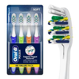 lot 2324 image: Oral-B Toothbrush, Vibrating Plaque Remover Pulsar, Vibrating Battery Toothbrush, Soft, 4 Count