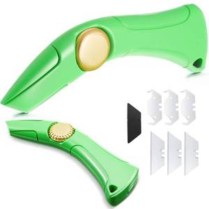 lot 2329 image: WILLBOND 1 Pcs Navajas Para Roofing Fixed Blade Roofing Knife, Heavy Duty Utility Knife for Drywall, Vinyl, Carpet Cutting, Metal Roofings Tools with Replacement Hook Blades (Green)