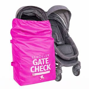 lot 2333 image: J.L. Childress Gate Check Bag for Single & Double Strollers, Neon Pink