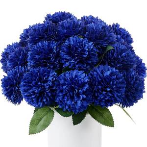lot 2334 image: SITUMEIZI 12 Pcs Blue Artificial Chrysanthemums Flowers Ball Flower Fake Mums Silk for Wedding Home Kitchen Decoration Floral Arrangement