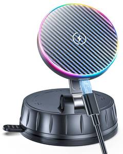 lot 2338 image: 15W MagSafe Car Charger Mount, Magnetic Wireless Car Phone Holder with Dual Input Port, Vacuum Suction & Nano Adhesive Base, 360° Rotation Stable Car Charging Stand for iPhone 12-17, Samsung S26