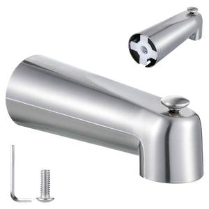 lot 2352 image: 7 Slip on Tub Spout with Diverter Compatible with Moen, Brushed Nickel
