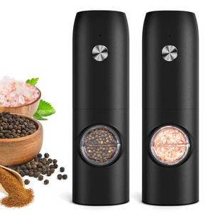 lot 2370 image: Electric Salt and Pepper Grinder Set, Rechargeable Automatic Salt and Pepper Shakers, Adjustable Coarseness Pepper Grinder with Led, Kitchen Appliances Gifts for Mom(Blackblack)