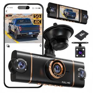 lot 2372 image: XYGCACO 4K1080P3 FHD Car Camera, 4 Channel 360° Dash Cam Front Rear Inside & Left Right, 5GHz WiFi & App Control, 24H Parking Mode, G-Sensor, 8 IR Lamps Night Vision, Loop Recording, Gold