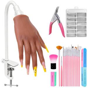 lot 2374 image: Veikmv Realistic Silicone Practice Hand for Acrylic Nails, Flex Fingers