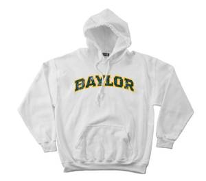 lot 2376 image: SDI NCAA Baylor Bears 5050 Blended 8-Ounce Vintage Arch Hooded Sweatshirt, Large, White M Red