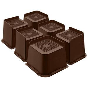 lot 5041 image: ANNKUT Bed Risers 4 Inch Heavy Duty, Furniture Risers for Bed Desk Table Sofa Couch,Oversized Bed Lifts Risers,Support up to 5000 Lbs(6 Pack Brown)