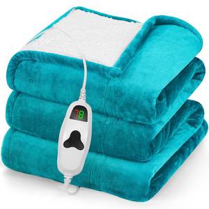 lot 5049 image: greenoak Heated Blanket Electric Throw 50X60, Heating Blanket with 10 Heat Levels 8 Hours Auto-Off,Fleece Soft Christmas Blanket, Gifts for Grandma Seniors Mom, Lake Blue