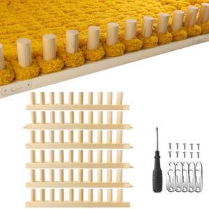 lot 5057 image: Chunky Blanket Loom Knitting Looms and Boards, Adjustable Size Wooden Loom for Blanket, No Needles Required Hand Knitting Kit for DIY Yarn Craft, Home Decor, Stress Relief, Beginner Friendly (92 in)
