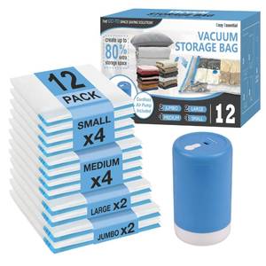 lot 5058 image: Travel Vacuum Storage Bags with Rechargeable Cordless USB Pump, 12 Combo