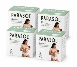 lot 5081 image: Parasol Recovery Care Postpartum and Period Underwear, Size ML, 32 Count- 3packs