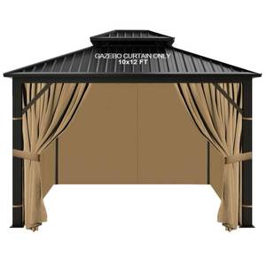 lot 5083 image: slashome 10x12 Gazebo Curtains Outdoor Waterproof, 4 Panel Sidewalls, Brown
