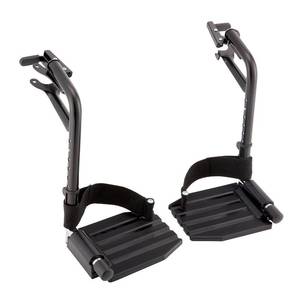 lot 5090 image: Invacare T93HCP Wheelchair Hemi Footrest with Composite Footplate and Heel Loop for Wheelchair, Pair