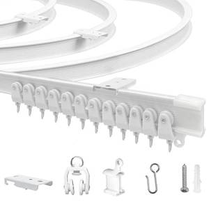 lot 5104 image: JIHXYER Flexible Bendable Ceiling Curtain Track, 9.8 ft (3 m), White