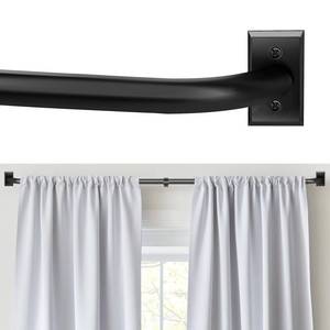 lot 5110 image: ZYRW Blackout Curtain Rod, Adjustable Extra Long Curtain Rod for Windows 66 to 152 Inches(5.5-12.7Ft), Wrap Around Heavy Duty Curtain Rods, Room Darkening French Return Rod, Matte Black