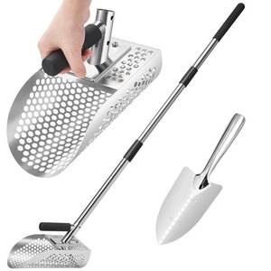 lot 5128 image: GADFISH Sand Scoop for Metal Detecting, Metal Detector Scoop, Stainless Steel Sand Sifter Shovel, Fast Sifter Shovel for Underwater Treasure Hunting (Stainless Steel)