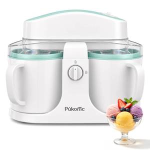 lot 5153 image: Pukomc Home Ice Cream Maker Machine with 2 Ice Cream Bowls,0.9 quarts