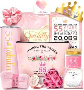 lot 5156 image: 55th Birthday Gifts for 55 Year Old Women, Unique Gift Set for Her Mom