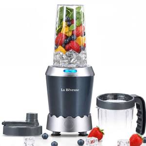 lot 5161 image: La Reveuse Personal Blender 1000Watts, (1) 24oz To-Go Cup, Gray, LARB2305