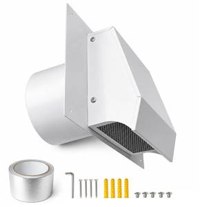 lot 5167 image: 6 Inch White Exterior Dryer Vent Cover Outside Hooded Wall Vent