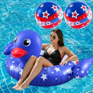 lot 5186 image: VercanMonth 4th of July 45 Duck Pool Float with 2 Beach Balls