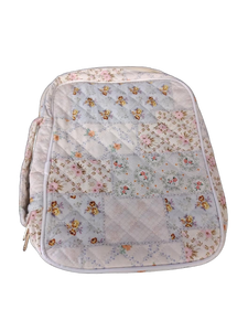 lot 6153 image: Quilted Floral Backpack with Handles and Zippered Pocket