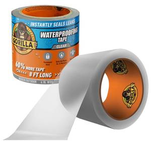 lot 6164 image: GORILLA Waterproofing Tape, Permanent, Clear, 4 x 8, 1-Pack