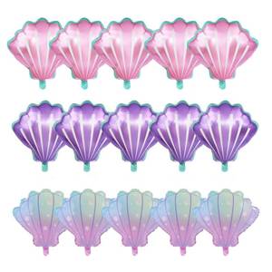 lot 6165 image: OSAMUHA Sea Shells Balloons Multi-color Sea Shells Foil Mylar Balloon for Birthday Ocean Themed Party Decoration Supplies (PurplePinkColorful)