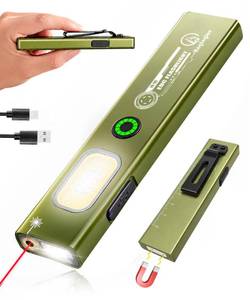 lot 6172 image: Flat EDC Flashlight Rechargeable Pocket Light with Red Laser and UV