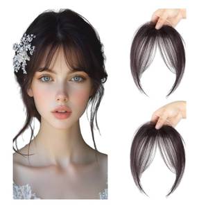 lot 6175 image: Bangs Hair Clip in Bangs Fringe with Temples Hairpieces for Women Hair Bangs Extension for Daily Wear (4#)
