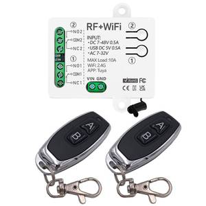 lot 6176 image: DieseRC Tuya 2 Channels WiFi Smart Switch, DC 5V 12V 24V 36V Passive Output Relay Module, with 2 pcs RF Remote Control, Compatible with AlexaGoogle Home