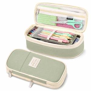 lot 6183 image: PUPTILY Pencil Case, Large Capacity Aesthetic Pencil Cases with Durable Zipper, Big Stationery Pencil Pouch for Women & Men, Adults Portable Storage Organizer Bag for College, Office, Travel (Green)