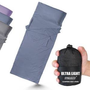 lot 6187 image: Frelaxy Ultralight Sleeping Bag Liner - Lighter & Compact, 3 Sizes Travel Sheets & Adult Sleep Sack, Comfy Breathable & Silky Soft for Backpacking, Hotel, Camping, Hostels (Navy, 27.5in x 84.6)