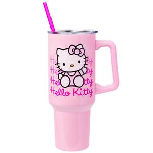 lot 6198 image: Silver Buffalo Sanrio Hello Kitty Waving, Stainless Steel Tumbler, 40oz