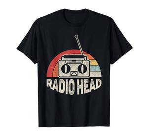 lot 6242 image: Gildan Vintage Retro Radio Head T-Shirt size small black
