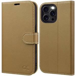 lot 6244 image: OCASE Compatible with iPhone 16 Pro Wallet Case, PU Leather Flip Folio Case with Card Holders RFID Blocking Kickstand Shockproof TPU Inner Shell Phone Cover 6.3 Inch 2024, Copper