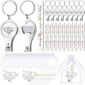 lot 6276 image: Leriton 50 Sets Wedding Favor Bottle Opener Keychain Gift Sets,Flowers