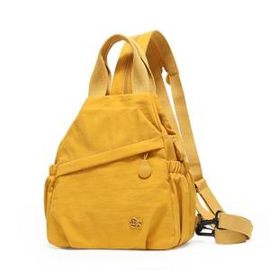 lot 6283 image: Wafybsre Convertible Sling Backpack for Women, Water-Resistant Lightweight Nylon Pack Hiking Travel Bag (Yellow)