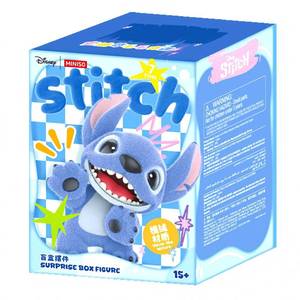lot 6287 image: MINISO Disney Lilo & Stitch Flocked Plush Toy Surprise Box Figure Model Stitch Blind Box Toy Collectible Toy Surprise Figures for Room Decorations, Birthday Gifts (Random)