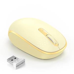 lot 6298 image: TECKNET Compact Ambidextrous Wireless Mouse for Laptop Yellow