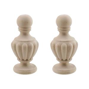 lot 6299 image: HEVSTIL 2Pk Unfinished Wood Finials 5.12x2.36, for Bed PostCurtain Rods