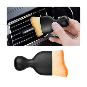 lot 6324 image: Blilo Car Interior Detailing Brush, Auto Soft Hair Cleaning Brushes, Curved Dirt Dust Collectors, Removal Tool for Dashboard Air Conditioner Vents Leather, Scratch Free lot of 5, 4 black 1  pink