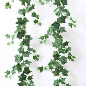 lot 6327 image: Mizii 2 Strands Artificial Vines Ivy Garland 79 Fake Vine with Silk Green Leaves Faux Hanging Plants Greenery Decoration for Outdoors Party Wedding Indoor Mantle Bedroom Home Decor (Ivy)